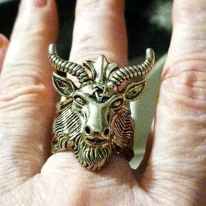 Men's Sz 8 Goat Head Ring